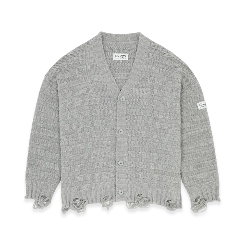 MM6 Maison Margiela Men's Wool Cardigan "Silver"