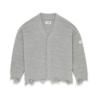 MM6 Maison Margiela Men's Wool Cardigan "Silver"