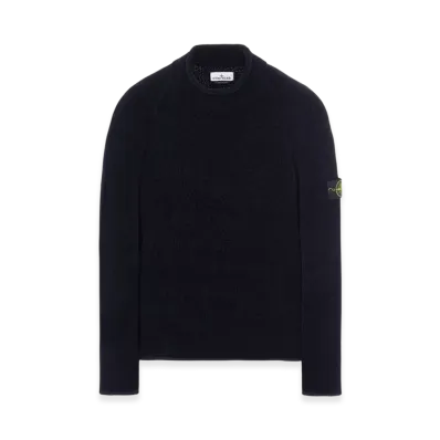Stone Island 513A5 Mock Neck Knit - 22FW "Navy Blue"