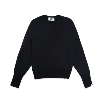 Perfect ribs Strange Sleeve Crew Neck Sweat Shirts "Black"