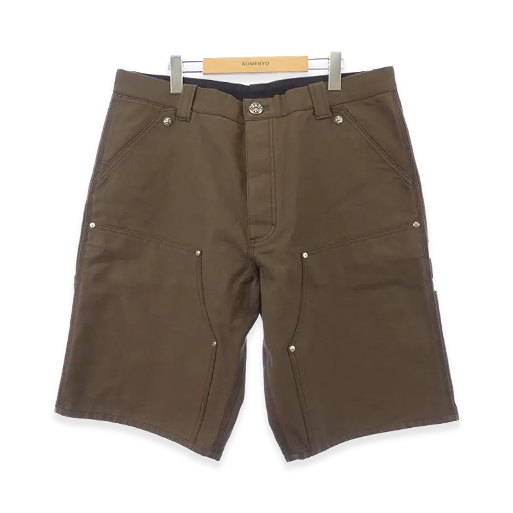 Chrome Hearts Cemetery Cross Patch Double Knee Shorts "Brown"