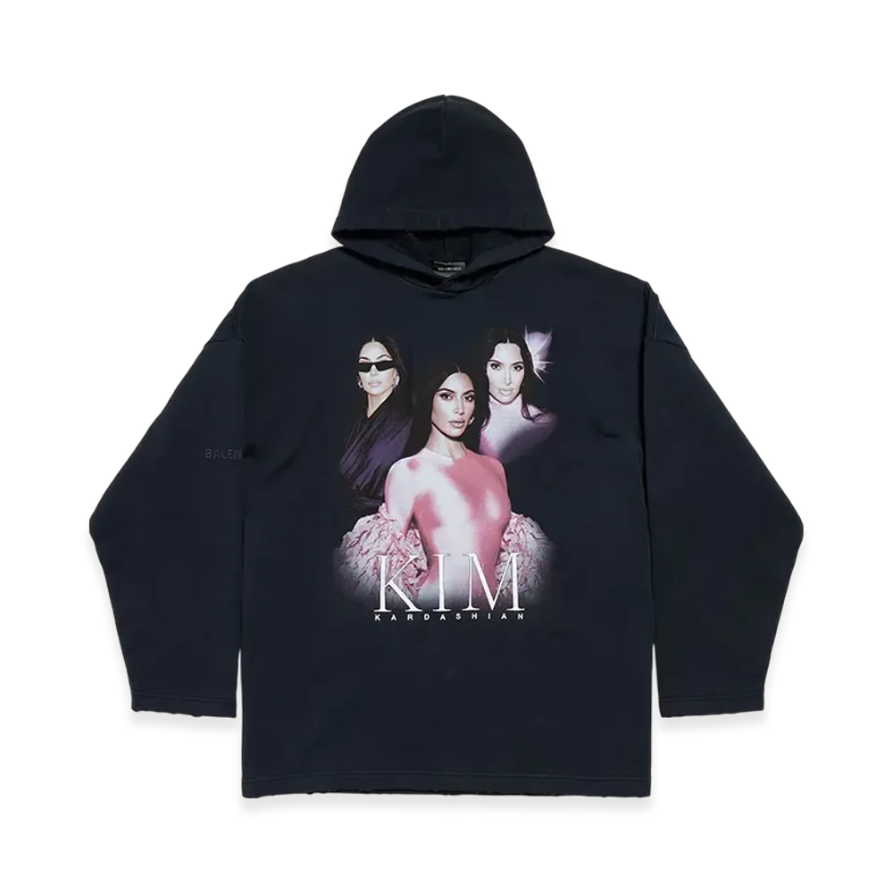 BALENCIAGA Kim K No Rib Hoodie "Fade Black"