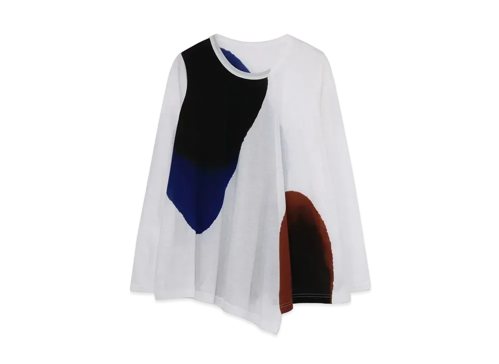 Yohji Yamamoto Y's RUN P PLAIN STICH FLARE LONG SLEEVE T "Blue"