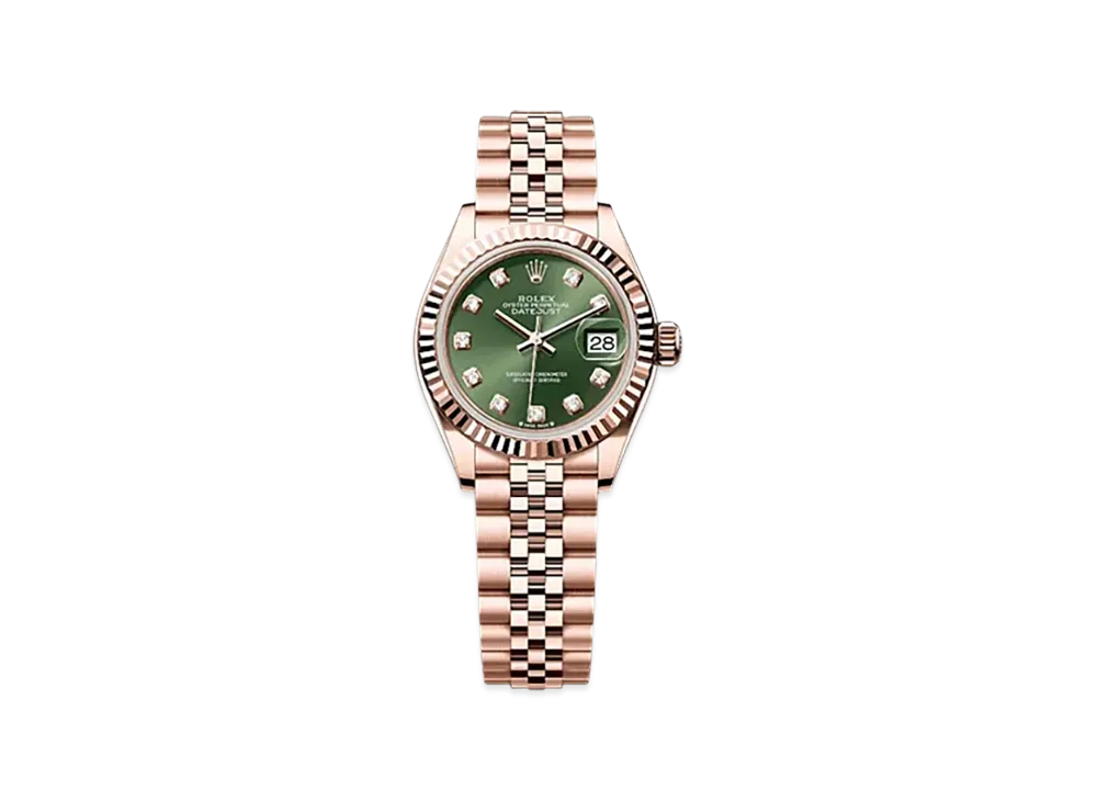 ROLEX Lady-Datejust 28mm Everose Gold 279175 "Olive Green"