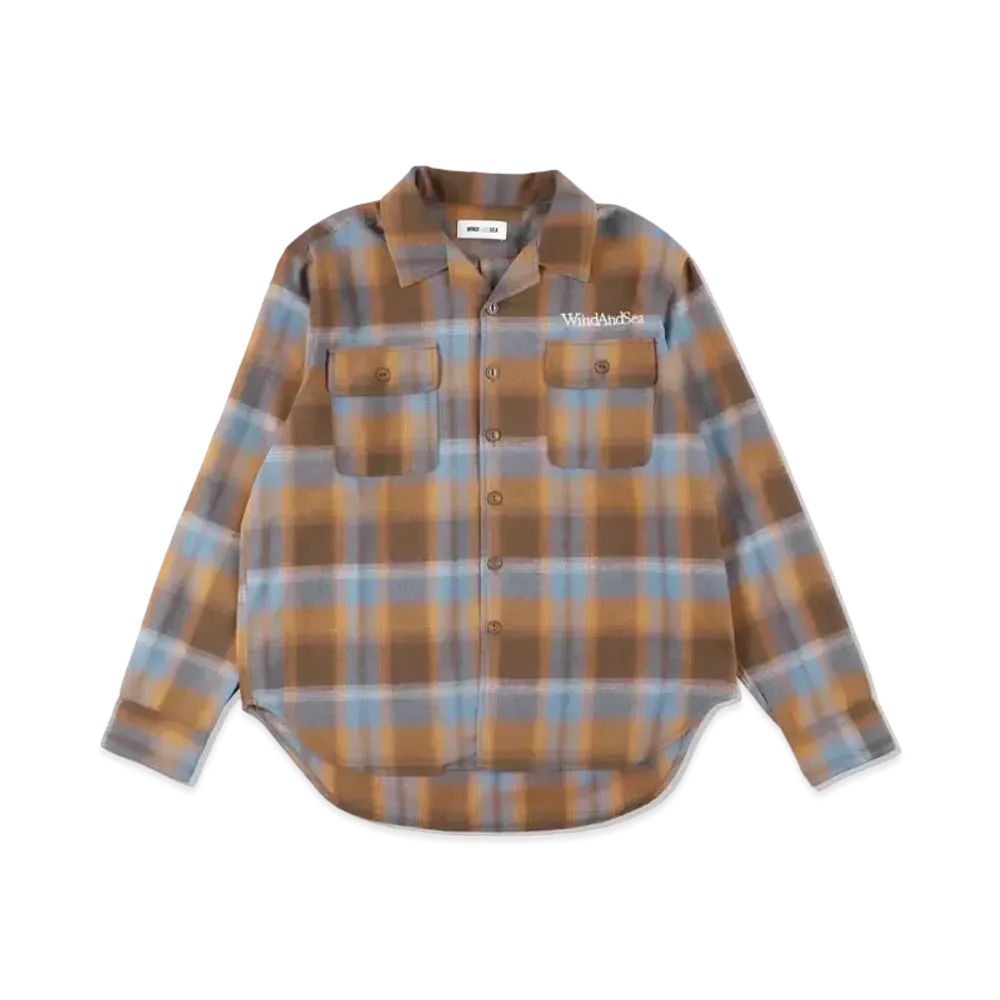 WIND AND SEA SDT (SEA) Flannel Open Collar Shirt "Orange"