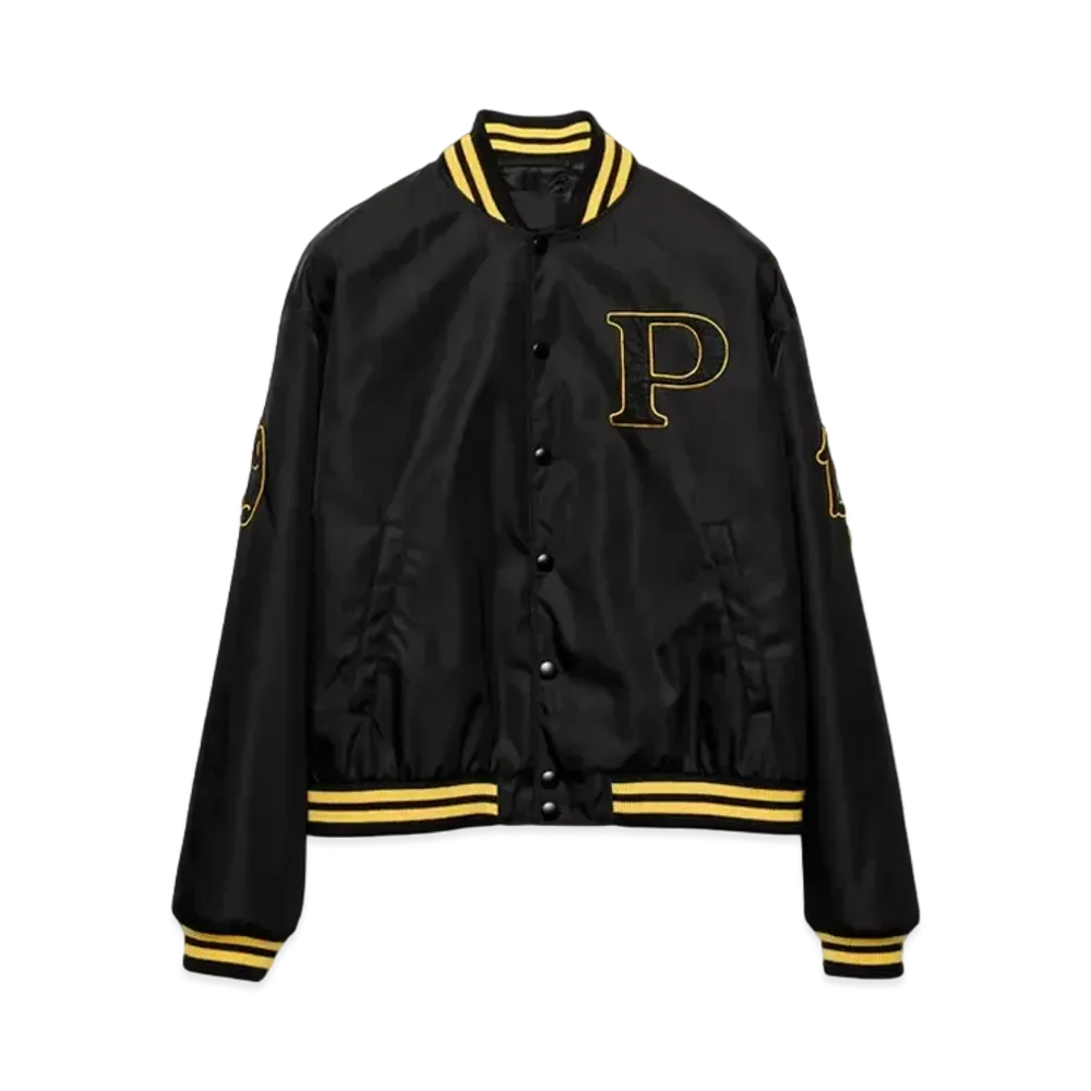 PRADA Men's Re-Nylon Bomber Jacket with Patch "Black"