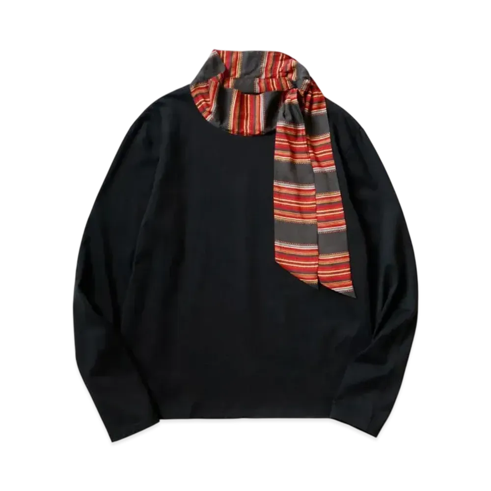 KAPITAL Jersey Neckerchief Long Tee "Black"