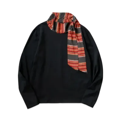 KAPITAL Jersey Neckerchief Long Tee "Black"