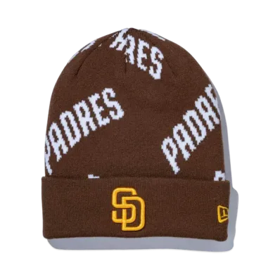 NEW ERA Basic Cuff Knit MLB Allover San Diego Padres "Walnut"