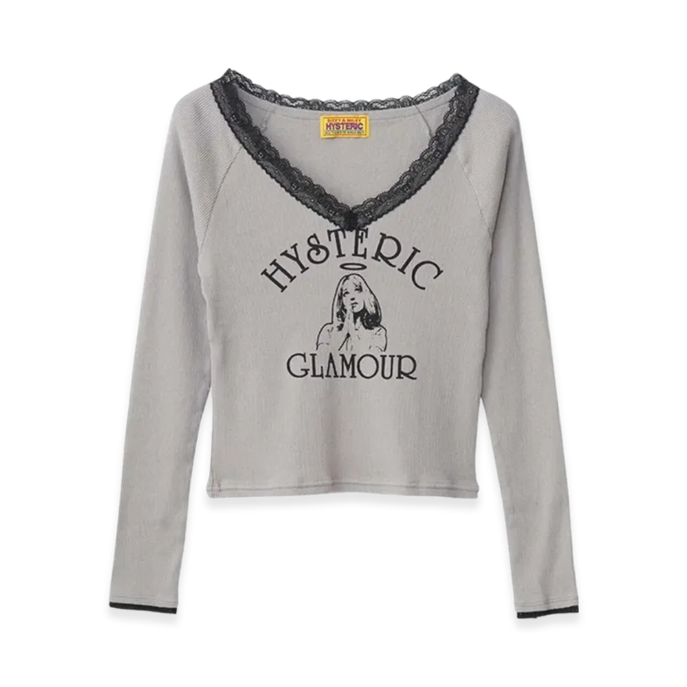 HYSTERIC GLAMOUR Hysteric Angel Short T-Shirt "Gray"