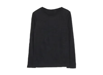 Yohji Yamamoto Y's PLAIN STICH WRINKLE ROUND NECK LONG SLEEVE T "Black"
