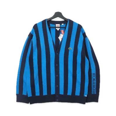 Supreme x LACOSTE Stripe Cardigan "Blue"