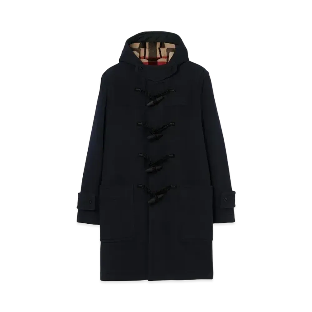 Burberry Men's Wool Blend Duffle Coat "Navy"