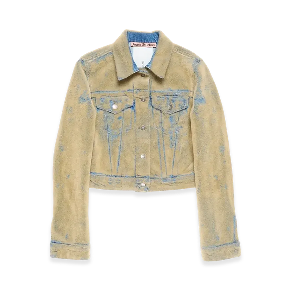 Acne Studios Flocked Denim Jacket "Blue/Beige"