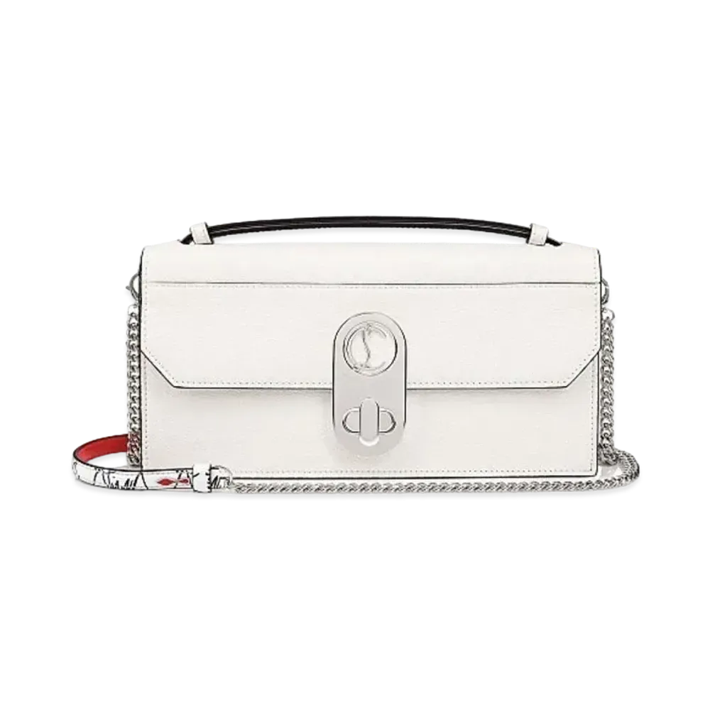 Christian Louboutin Elisa Baguette Classic Leather "Snow/Silver"