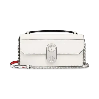Christian Louboutin Elisa Baguette Classic Leather "Snow/Silver"