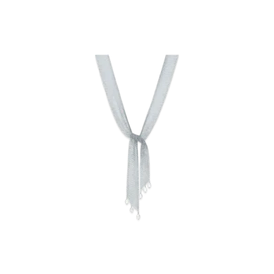 Tiffany & Co. Elsa Peretti Mesh Tie Necklace Fresh Water Pearl "Silver"