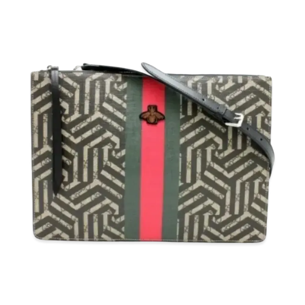 GUCCI Messenger Bag Leather "Beige/Black"