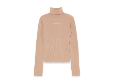 ANDMARY Women's Jacquard Turtleneck Tops "Beige"