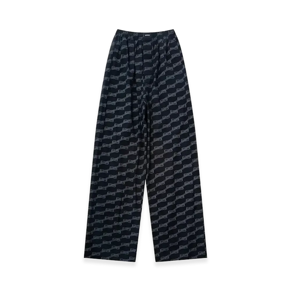 BALENCIAGA B Monogram Pyjama Pants in "Black/Grey"