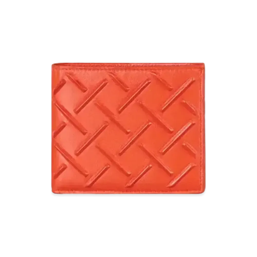 Bottega Veneta Intrecciato Calfskin Bi-fold Wallet "Orange"