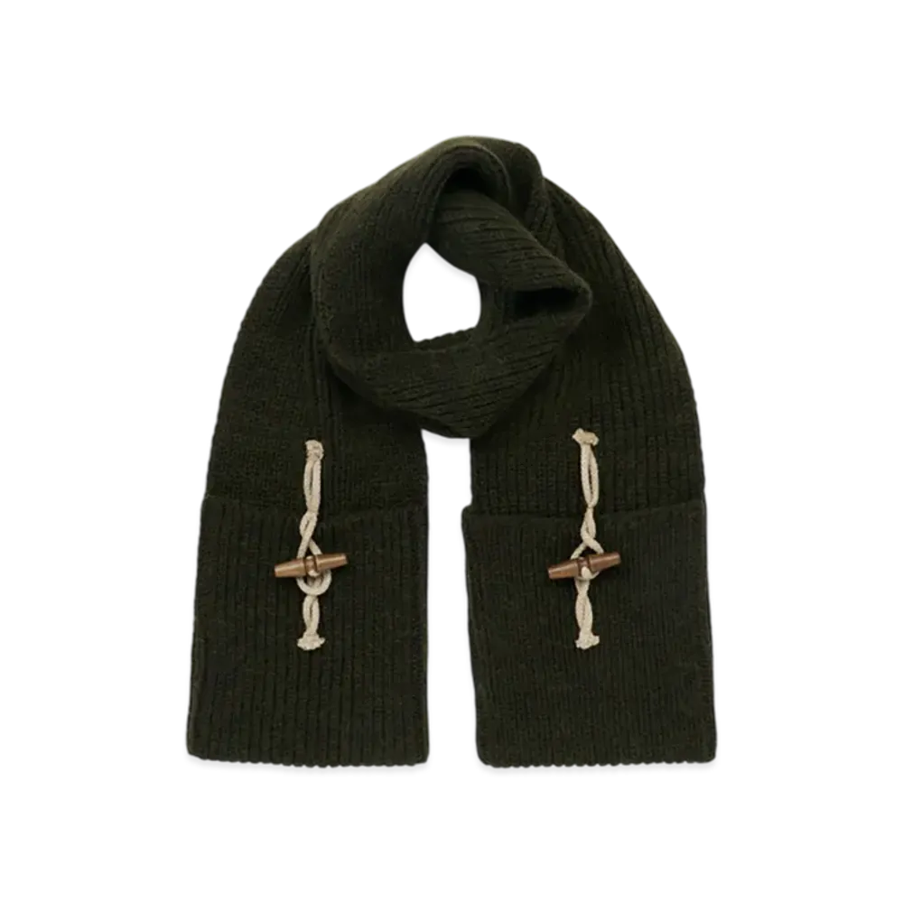 Hender Scheme Knitted Pocket Scarf "Khaki Green"