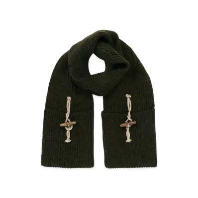 Hender Scheme Knitted Pocket Scarf "Khaki Green"