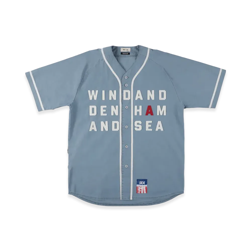 WIND AND SEA x DENHAM Baseball Shirt "Blue"