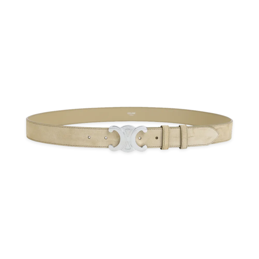CELINE Stone Suede Belt "Beige"