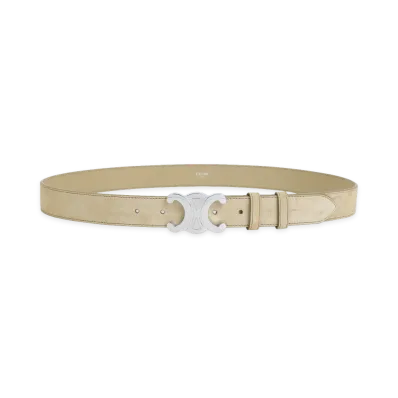 CELINE Stone Suede Belt "Beige"
