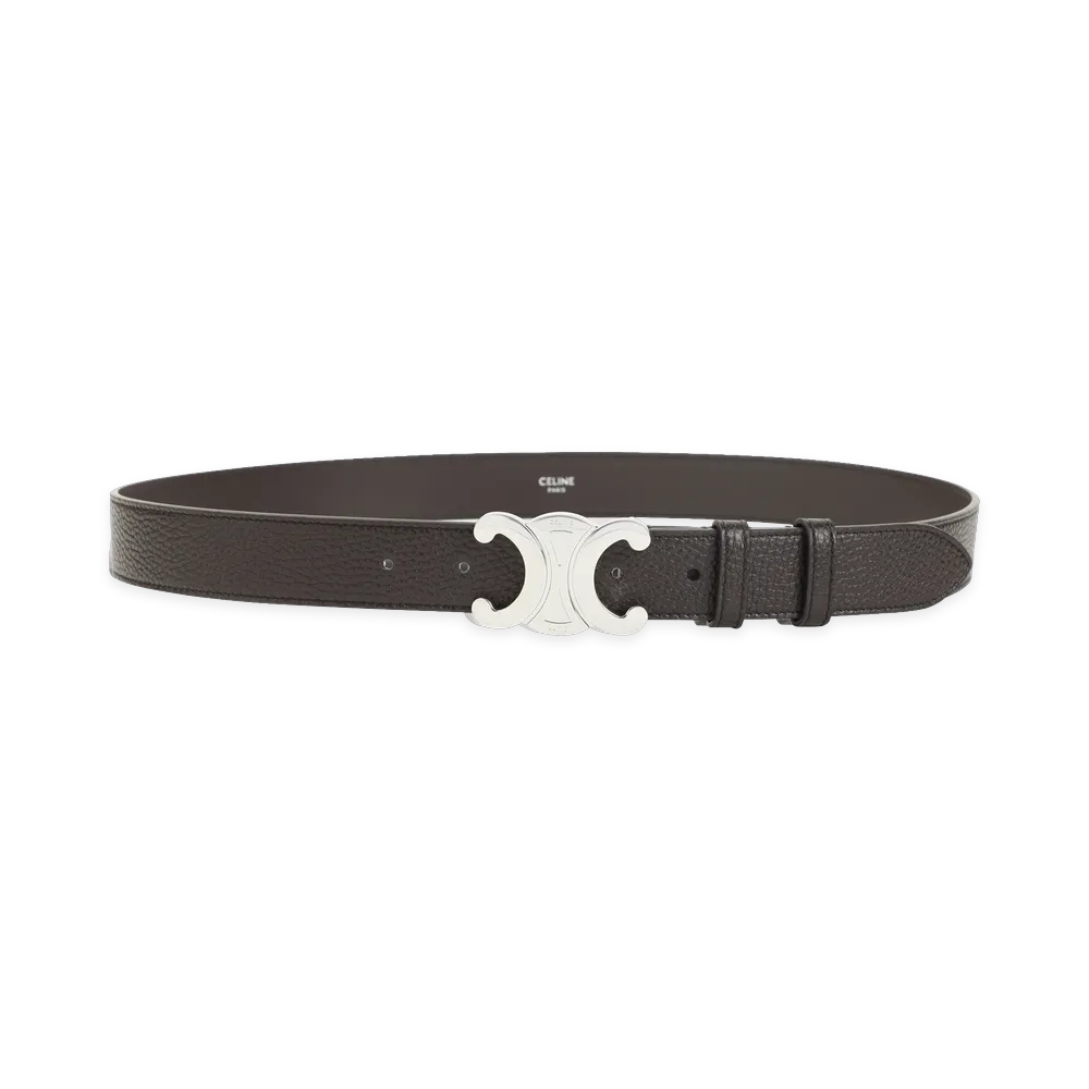 CELINE Espresso Calf Leather Large 30 Mm Belt "Brown"