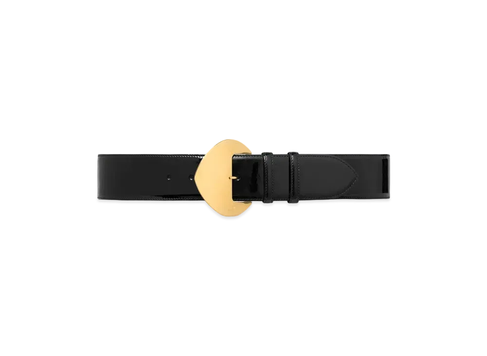 CELINE BC-11 50MM Belt In Patent Taurillon "Black"