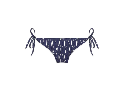 Dior Women's Technical Fabric with Miss Dior Allover Motif Bikini Bottom "White/Navy Blue"