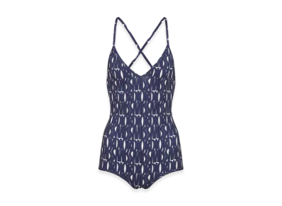 Dior Women's Technical Fabric with Miss Dior Allover Motif One Piece Swimsuit "White/Navy Blue"