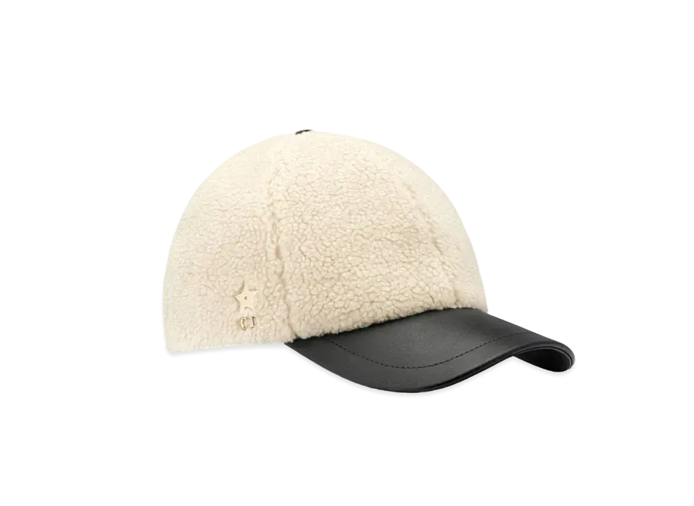 Dior DiorAlps D-Player Cap Shearling-Effect Technical Fabric and Calfskin "White/Black"