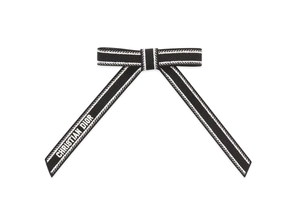 Dior Christian Dior Embroidered Dior Twist Bow Embroidery "Black/White"