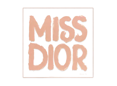 Dior Miss Dior Graffiti 70 Square Scarf and Silk Twill "Rose des Vents/White"