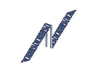 Dior Miss Dior Allover Mitzah Scarf Silk Twill "Navy Blue/White"