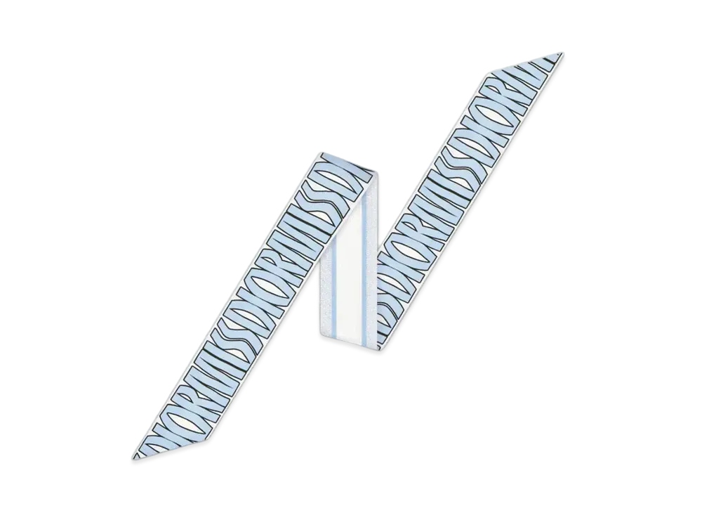 Dior Miss Dior Allover Mitzah Scarf and Silk Twill "Pail Blue/White"