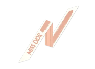 Dior Miss Dior Graffiti Mitzah Scarf Silk Twill "Rose des Vents/White"