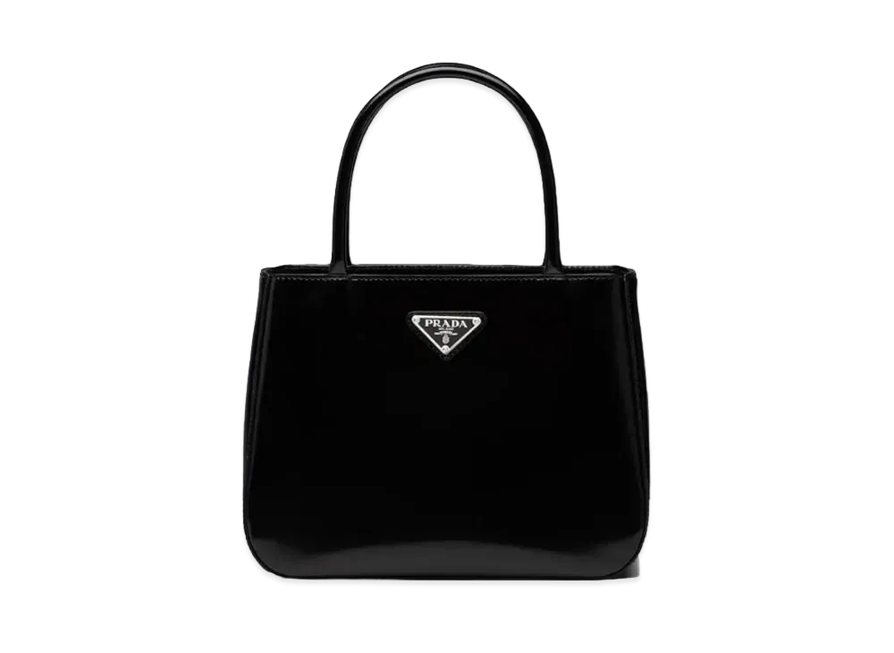 PRADA Brushed Leather Handbag "Black"