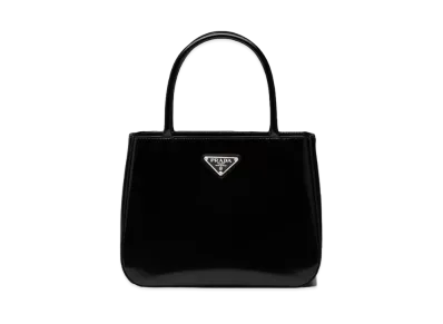 PRADA Brushed Leather Handbag "Black"