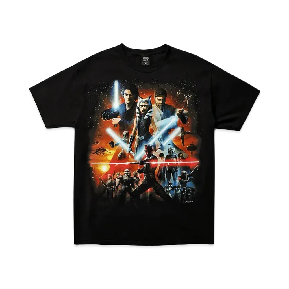Geeks Rule x Star Wars The Clone Wars Silkscreen Printing T Shirt "Black"