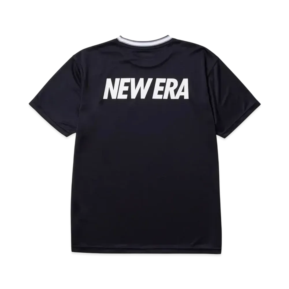 NEW ERA Performance Apparel Basketball Short Sleeve Tech T-Shirt Stripe Collar "Navy"
