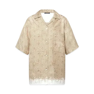 Louis Vuitton Monogram Raffia Short-Sleeved Shirt "Sable Beige"