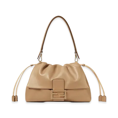 FENDI Women's Mamma Baguette Large Shoulder Bag "Beige"