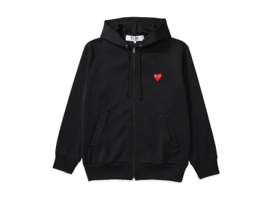 COMME des GARCONS PLAY Unisex Zip-Up Hoodie "Black"