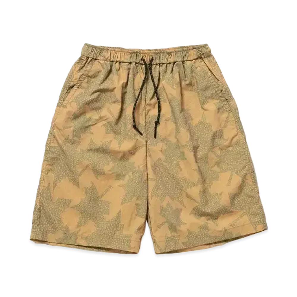 FIRST DOWN COZY SHORTS SUPPLEX NYLON by E-WAX STUDIO "Leaf Yellow"