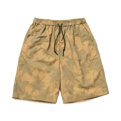 FIRST DOWN COZY SHORTS SUPPLEX NYLON by E-WAX STUDIO "Leaf Yellow"