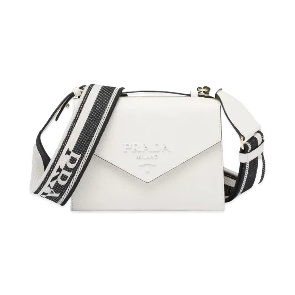 PRADA Monochrome Saffiano Leather Bag "White"